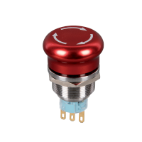 BUTTON WITH HEAD MUSHROOM TYPE EL-2211T 1NO+1NC IP65 RED   