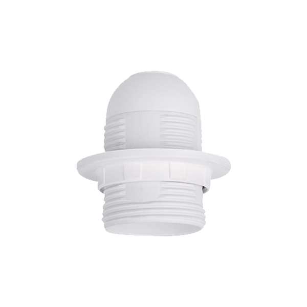 LAMP HOLDER WITH PLASTIC COVER AND RING E27 WHITE